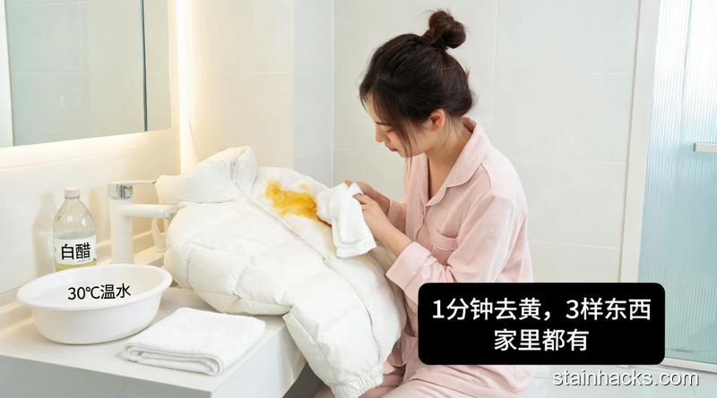 洁净生活家 白色羽绒服发黄怎么洗白？避免越洗越黄的洗护要点