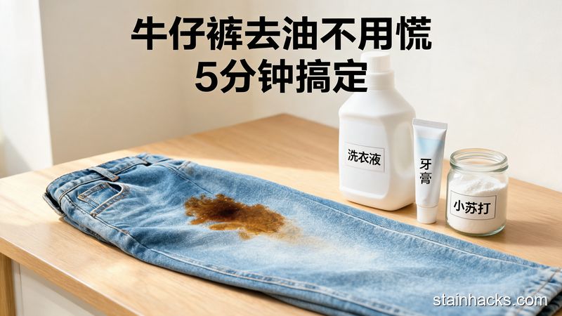洁净生活家 牛仔裤沾上油渍不用怕,干衣预涂法一招去油不留印