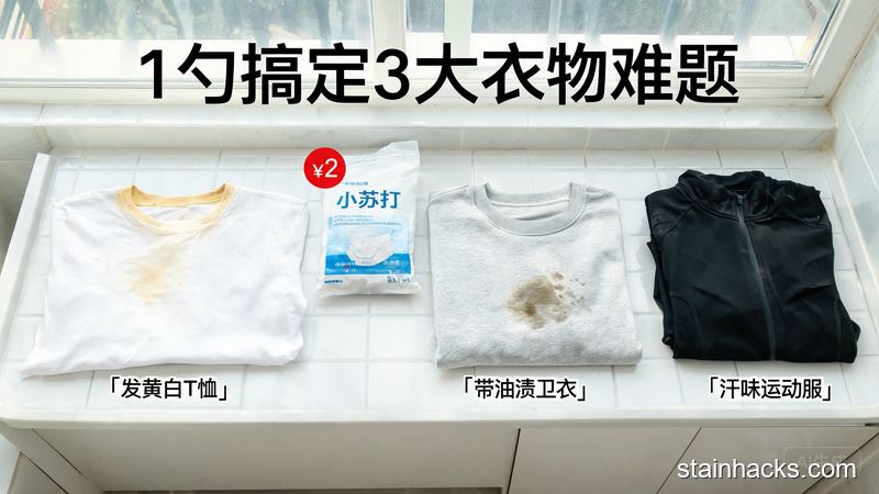 洁净生活家 小苏打洗衣服实用生活妙招 去黄去顽渍除异味一步到位