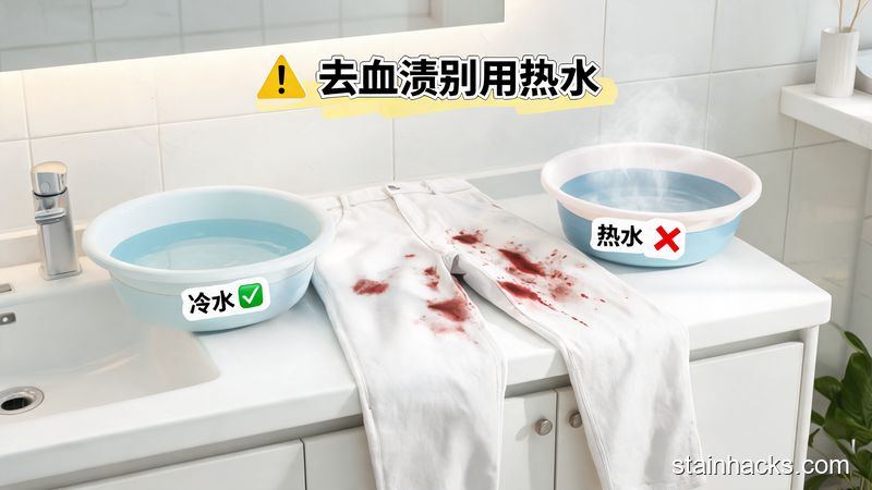 洁净生活家 白色裤子沾了血渍别慌,冷水 + 食盐快速去渍不发硬