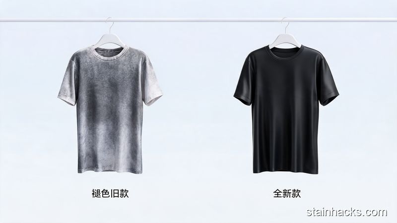 黑色衣服洗后发白与固色后黑亮如新的对比图