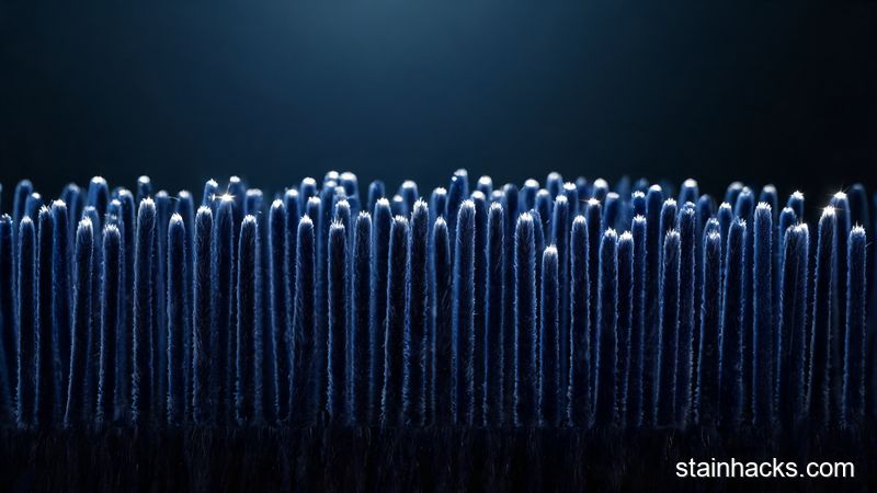 丝绒面料纤维微观结构特写，展示平行排列的绒毛和光泽反射原理